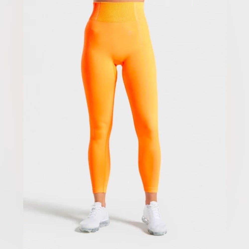 GymShark neon orange ultra seamless leggings